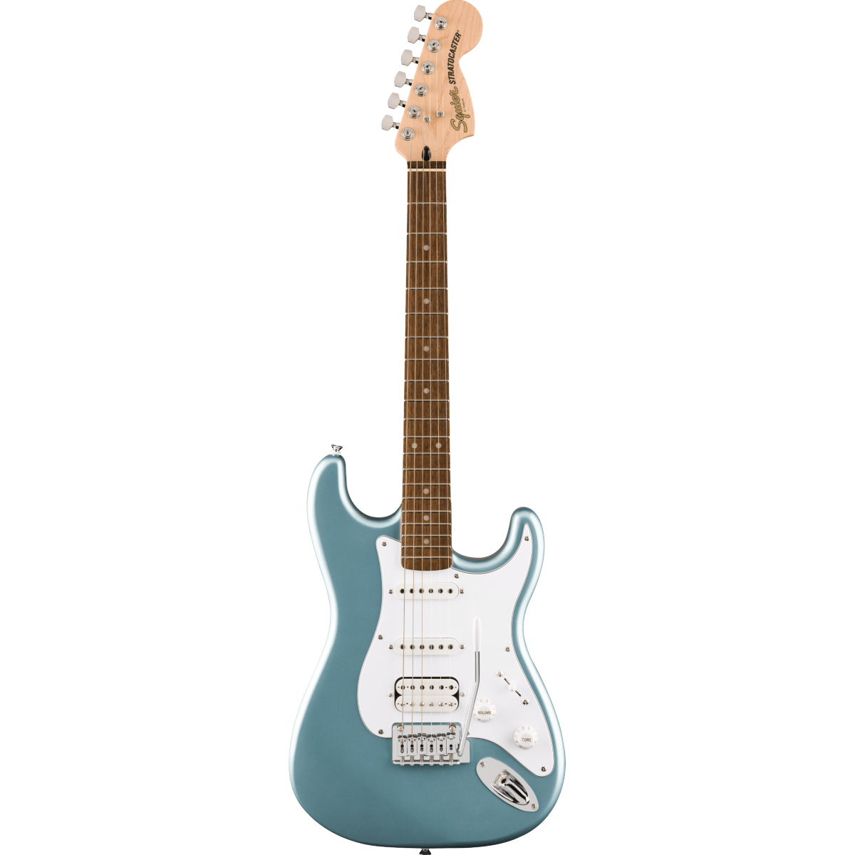 Squier - Affinity Series Stratocaster Junior HSS, Laurel Fingerboard, White Pickguard, Ice Blue Metallic. MERULA Squier - Affinity Series Stratocaster Junior HSS, Laurel Fingerboard, White Pickguard, Ice Blue Metallic. MERULA