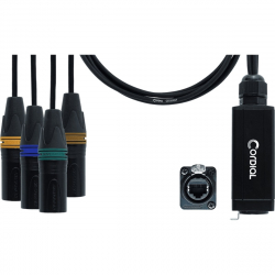 Cordial CDX 0.7 MN 3 Quad-DMX, adattatore DMX EtherCON/XLR Cordial CDX 0.7 MN 3 Quad-DMX, adattatore DMX EtherCON/XLR
