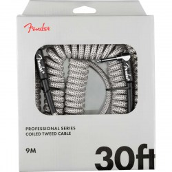 Fender Professional Series Coil Cable, 30', White Tweed, cavo Jack per strumento Fender Professional Series Coil Cable, 30', White Tweed, cavo Jack per strumento